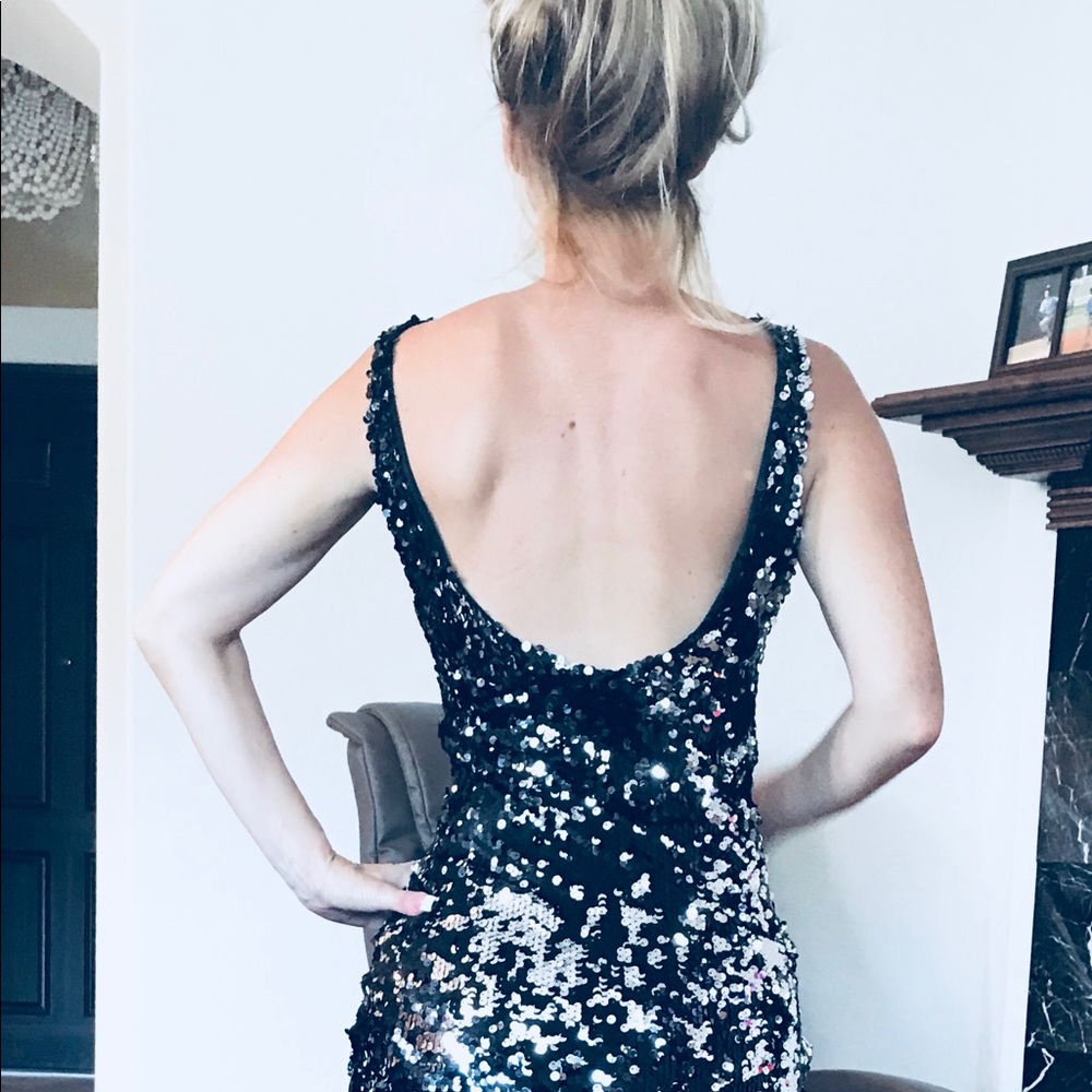 Boutique sequin black dress